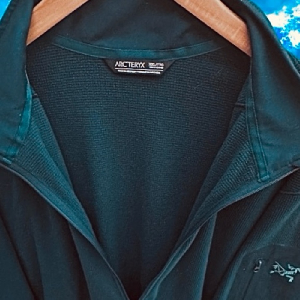 ARCTERYX DELTA LT MEN XXL 1/2 ZIP PULLOVER TEAL TONE ON TONE. P26/L31 ARM POCKET - Picture 4 of 11
